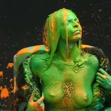 FOXY: Laura is excessively covered with paint