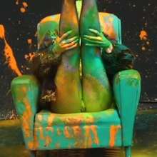 FOXY: Laura is excessively covered with paint