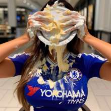 messyfootballshirtgirls: Girls getting messy in Football Shirts