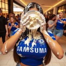 messyfootballshirtgirls: Girls getting messy in Football Shirts