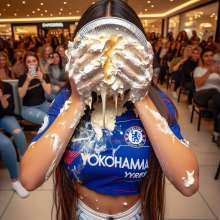 messyfootballshirtgirls: Girls getting messy in Football Shirts