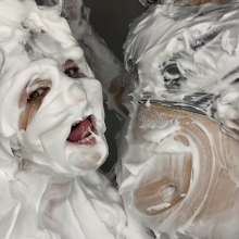 Wam Bagheera Studio: Bagheera and Layla in Belly Buttons and Lots of Foam Pies
