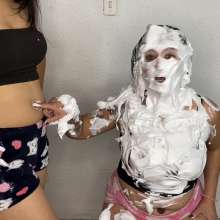 Wam Bagheera Studio: Bagheera and Layla in Belly Buttons and Lots of Foam Pies