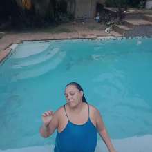 Darkabyss445: Blue Dress Gets Soaking Wet in Pool