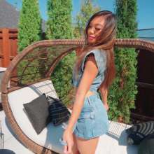 WetlookFashion: Christy Takes a Dip in a Sexy Denim Outfit