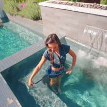 WetlookFashion: Christy Takes a Dip in a Sexy Denim Outfit