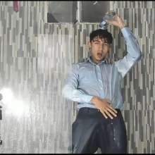 WETColours: Jack in Shower Dressed Elegantly with Shirt and Pants