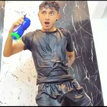 WETColours: Jack Super Wet in Black T-shirt and Shorts