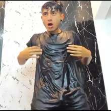 WETColours: Jack Super Wet in Black T-shirt and Shorts