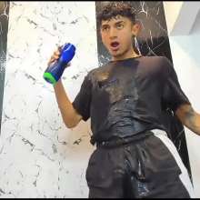 WETColours: Jack Super Wet in Black T-shirt and Shorts