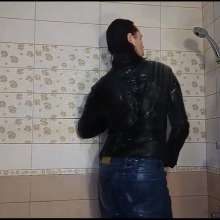 WETColours: Josh Showers and Shampoos in Black T-shirt and Jeans