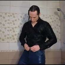WETColours: Josh Showers and Shampoos in Black T-shirt and Jeans