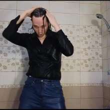 WETColours: Josh Showers and Shampoos in Black T-shirt and Jeans