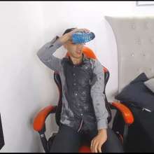 WETColours: Luke Gets Wet in Grey Shirt and Pants