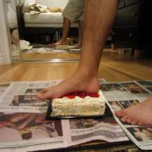 GungeJacob: Male Feet Barefoot Cake Stomping