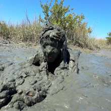 Messy Temptress: Messy Mud Play in Purple Silk Pajamas