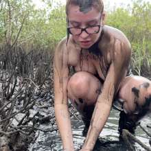 Messy Temptress: Rubbing My Clit in the Swamp like a Horny Mud Nymph