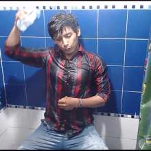 WETColours: Mike Slowly Gets Wet with His Shirt and Jeans
