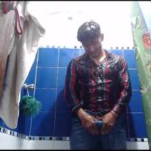 WETColours: Mike with His Shirt and Jeans in the Shower