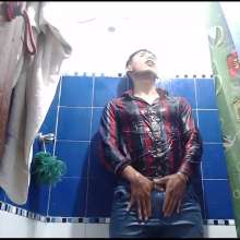 WETColours: Mike with His Shirt and Jeans in the Shower