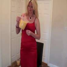 WSMProductions: Mrs CC Red Satin Dress Mess-Up
