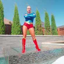 WetlookFashion: UltraGirl Mandi Gagged and Bonded Up in the Pool