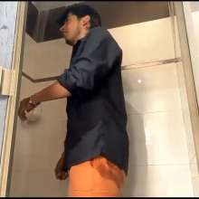 WETColours: Wet Mike in Black Shirt and Orange Pants