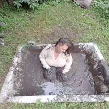 Darkabyss445: White Sweater and Jeans Muddy Sensual Play