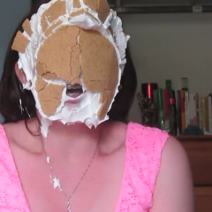 StrapOnPiegirls: Girl with 2 pies in the face