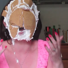 StrapOnPiegirls: Girl with 2 pies in the face
