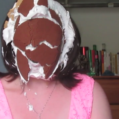 StrapOnPiegirls: Girl with 2 pies in the face