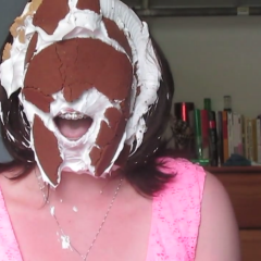 StrapOnPiegirls: Girl with 2 pies in the face