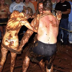 Plonk: A little girl-on-girl pudding wrestling from the vaults.