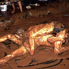 Plonk: A little girl-on-girl pudding wrestling from the vaults.