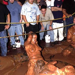 Plonk: A little girl-on-girl pudding wrestling from the vaults.