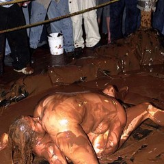 Plonk: A little girl-on-girl pudding wrestling from the vaults.