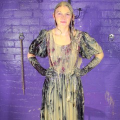 DungeonMasterOne: Chastity fills and covers her dress + opera gloves with custard and syrup!
