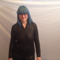 CandyCustard: Elizabeth in sexy cake battered PVC catsuit