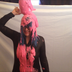 CandyCustard: Elizabeth in sexy cake battered PVC catsuit