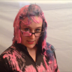 CandyCustard: Elizabeth in sexy cake battered PVC catsuit