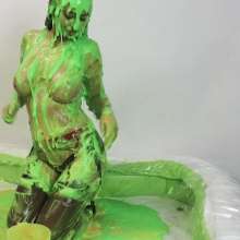 GirlsGetGunged: Sexy striptease and sliming with Rosie-Lee