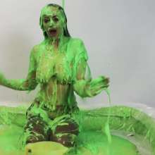 GirlsGetGunged: Sexy striptease and sliming with Rosie-Lee