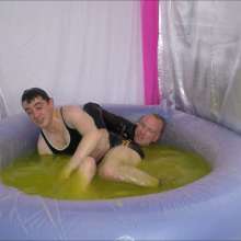 Candyguys: Deep pool wrestling in Lycra and latex