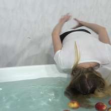MostWam: Lisa and Cassie Wet Games Jeans and Skirt
