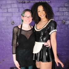 DungeonMasterOne: Saturation Hall: Latex Maid Friday vs Disco Pants Cindy!