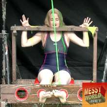 LiquidX: Caitlyn's Messy Foot Torture + Gunge, Pie Swing (Pillory System)