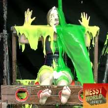 LiquidX: Caitlyn's Messy Foot Torture + Gunge, Pie Swing (Pillory System)
