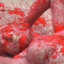 FOXY: Aude rolls in the colorful kaolin