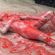 FOXY: Aude rolls in the colorful kaolin