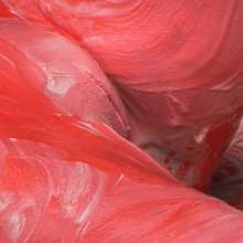 FOXY: Aude rolls in the colorful kaolin